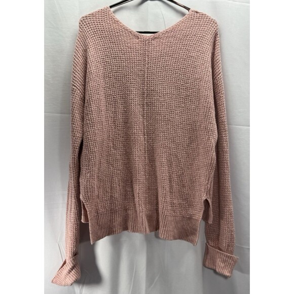 For Thee Womens Sweater V Neck Pink Sz M - Picture 5 of 8